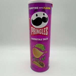Pringles Carnitas Taco Potato Crisps 5.5 oz Can Bursting Flavor